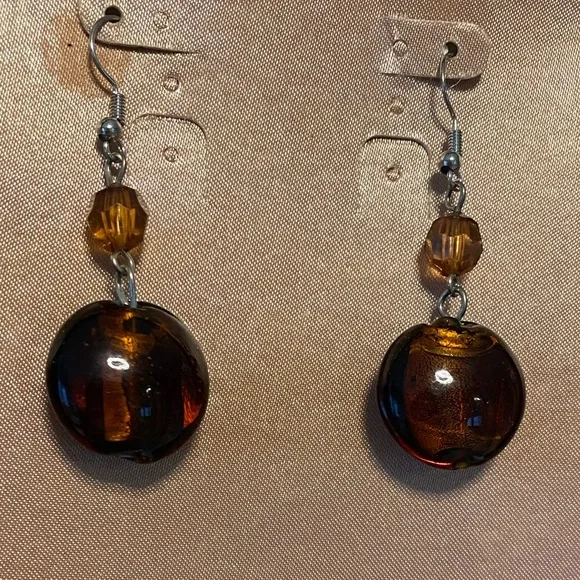 Amber Drop Earrings - Picture 4 of 6